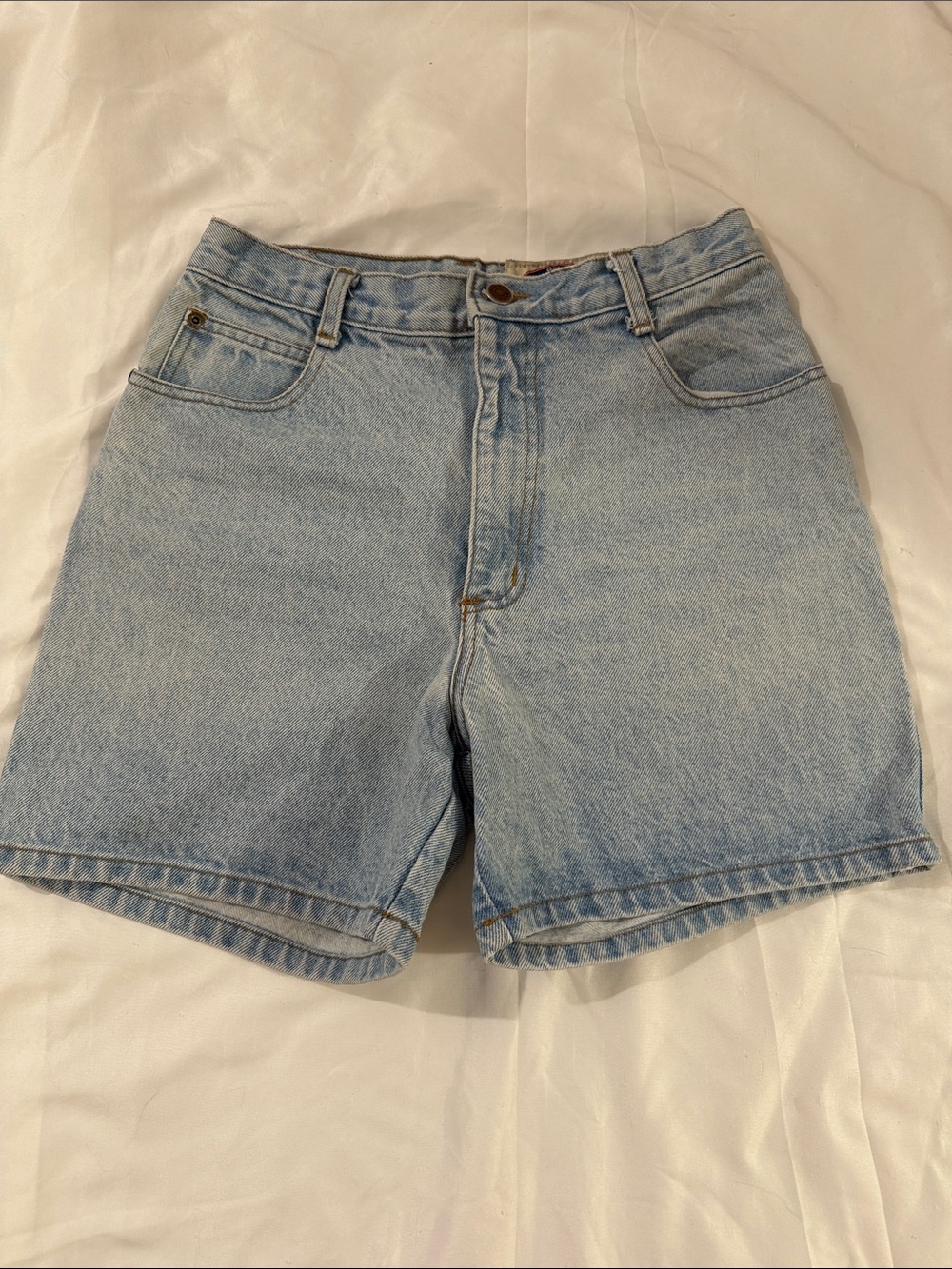 Light Blue Denim Mom Shorts
